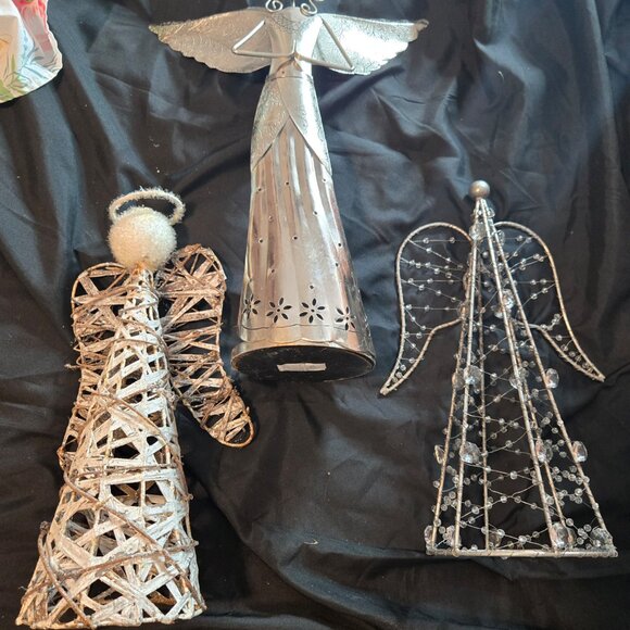 Collection of Angels for Holidays or Anytime!  SET OF THREE (Metal/Wicker/Wire) - Picture 12 of 15